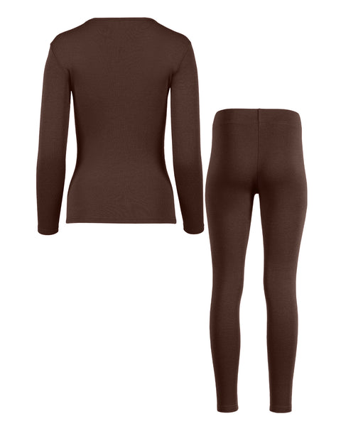 Women's 250 Long Sleeve & Leggings 2-Piece Brown