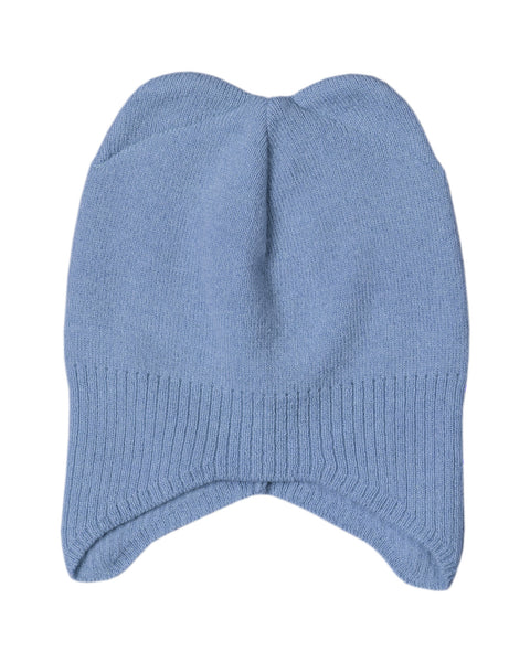 Kids' Ear Flaps Beanie Knitted Merino & Cashmere in light blue