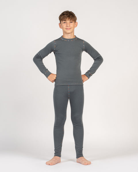 Kids' 250 Long Sleeve & Bottom 2-Piece Perfect Grey