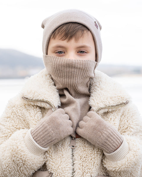 Kids Knitted Beanie, Dickie & Gloves 3-Piece Set