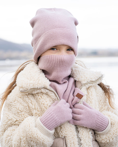 Kids Knitted Beanie, Dickie & Gloves 3-Piece Set