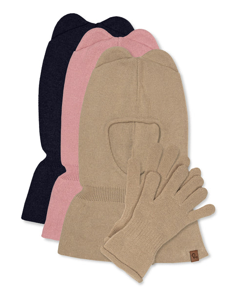 all colors kids' balaclava and gloves two piece