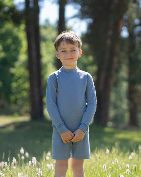 Kids' 160 Top Long Sleeve Crew Dusty Blue