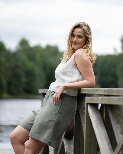 Linen Crop Top Ana Natural