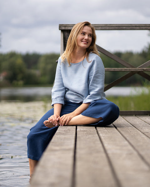 Linen Blouse Nora Cloudy Blue