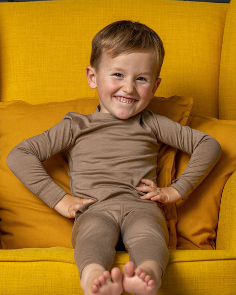 Kids' Lightweight 160 Long Sleeve Crew Beige