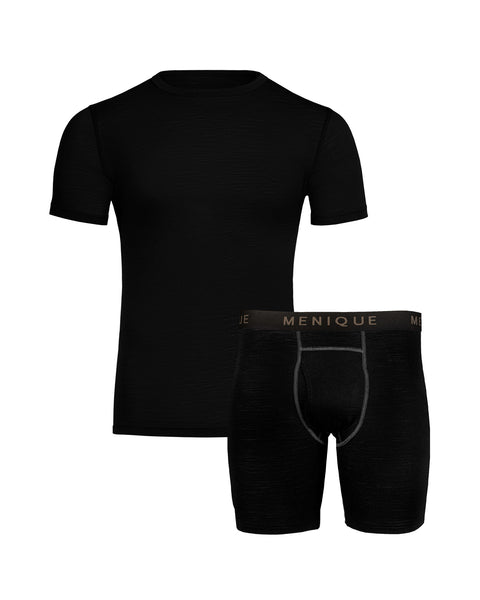 Men's T-Shirt & Boxers 2-Piece Black