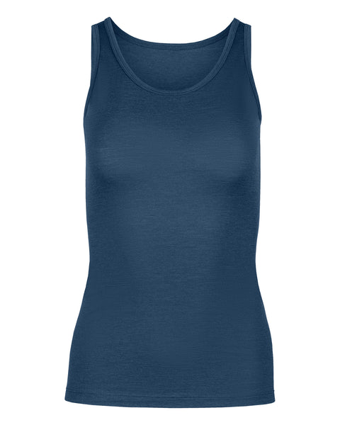 Women's Merino Tank Top Denim Front