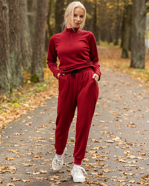 Women's Jogger sweatpants 250gsm Royal cherry