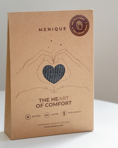 Kids Knitted Beanie, Dickie & Gloves 3-Piece Set Dark Gray Packaging