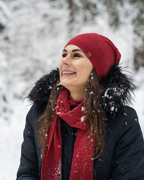 Women's Merino Beanie Royal Cherry