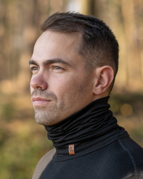 Men's Merino Neck Gaiter / Face Mask Black