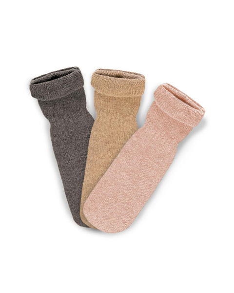 Kids' Merino & Cashmere Socks 3-Pack - Perfect Grey, Creamy Beige, Dusty Pink
