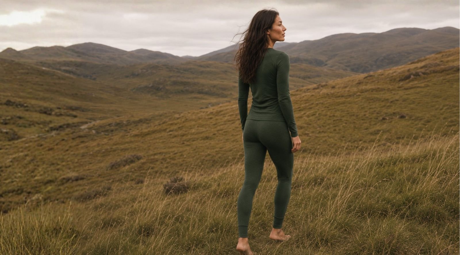 Women's bottom leggings made from natural and organic Merino wool.