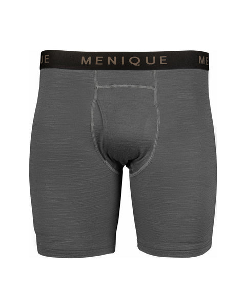 The Menique men&#39;s boxer underwear in color perfect grey, white background.