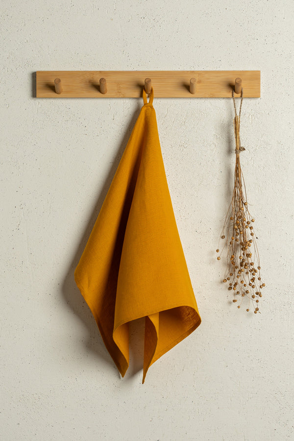 Natural 100% Linen Dish Towel in Spicy Yellow Color