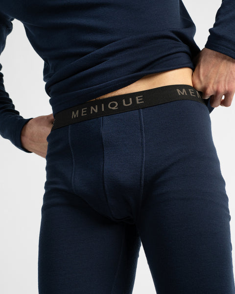 Men's 250 Long Sleeve &amp; Bottom 2-Piece Navy Blue