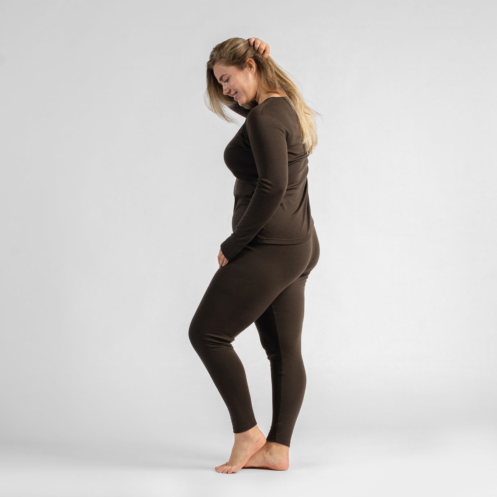 Women's 250 Thermal Long Sleeve Top Chocolate Brown