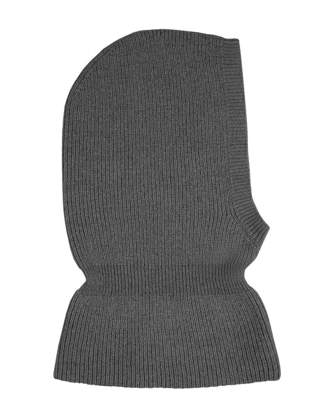 The menique kids&#39; merino &amp; Cashmere blend balaclava in dark gray color.