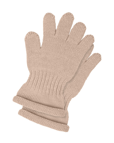 Packshot of Menique Kids&#39; Knit Gloves in the color creamy beige in the white background
