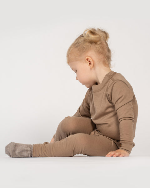 Kids' Lightweight 160 Long Sleeve Crew Beige