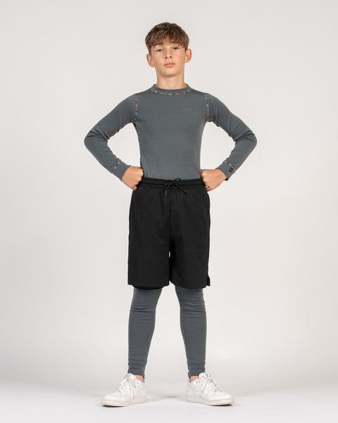 Kids&#39; 250 Long Sleeve &amp; Bottom 2-Piece Perfect Grey