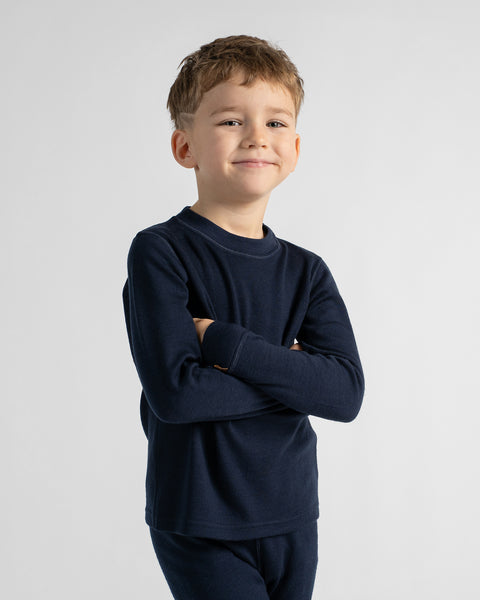 Kids' 250 Thermal Long Sleeve Top Navy Blue