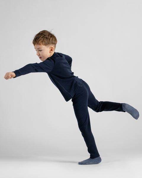 Kids' Midweight Merino Long Sleeve &amp; Bottom 2-Piece Set