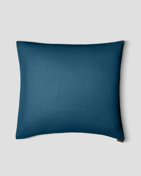 Linen Throw Pillow Cover Cobalt Blue
