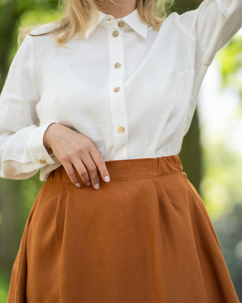 Linen Maxi Skirt with Pockets Sophia