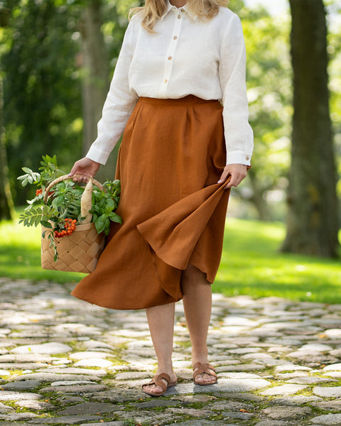 Linen Maxi Skirt with Pockets Sophia