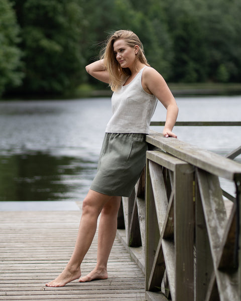 Linen Crop Top Ana Natural