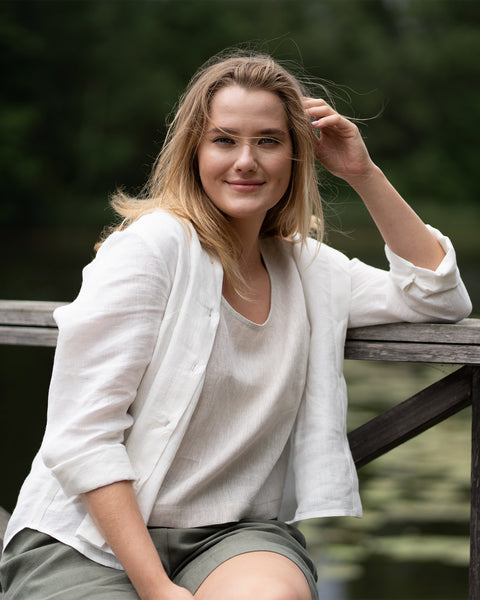 Linen Crop Top Ana Natural
