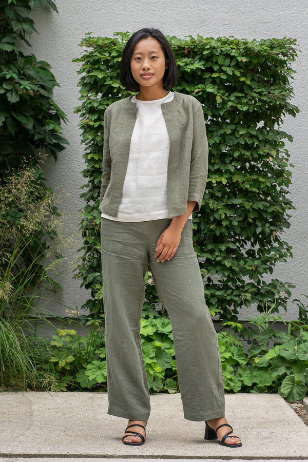 Linen Jacket Eden Stone Green