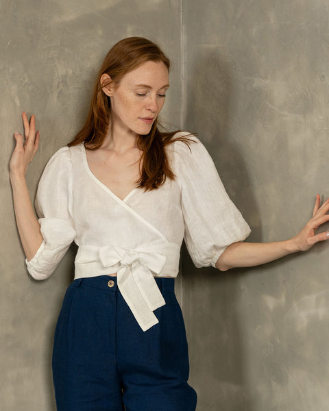 Wrap Crop Top Jenny Pure White