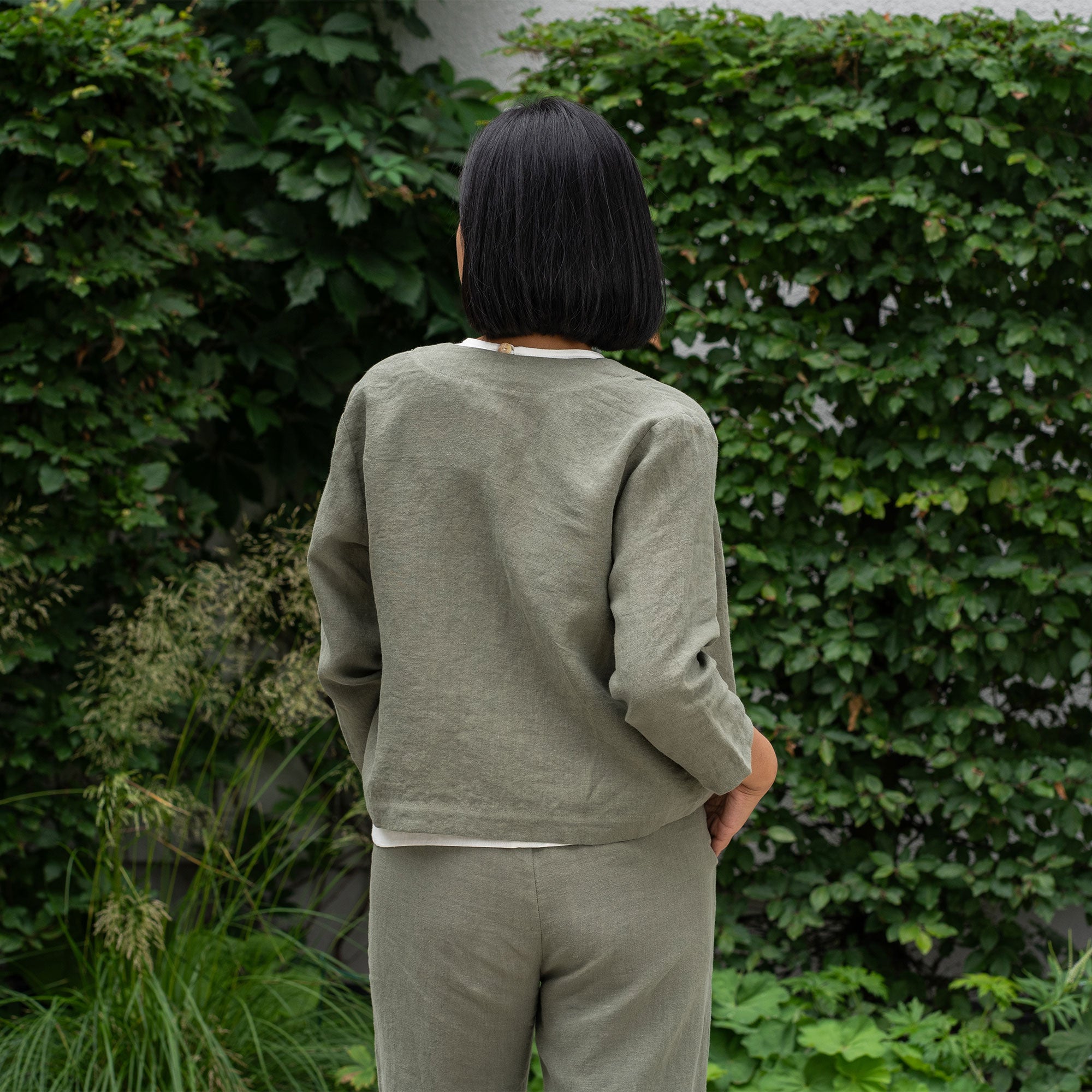 Linen Jacket Eden Stone Green