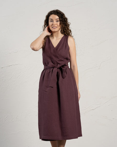 Linen Dress Macie Shadow Purple