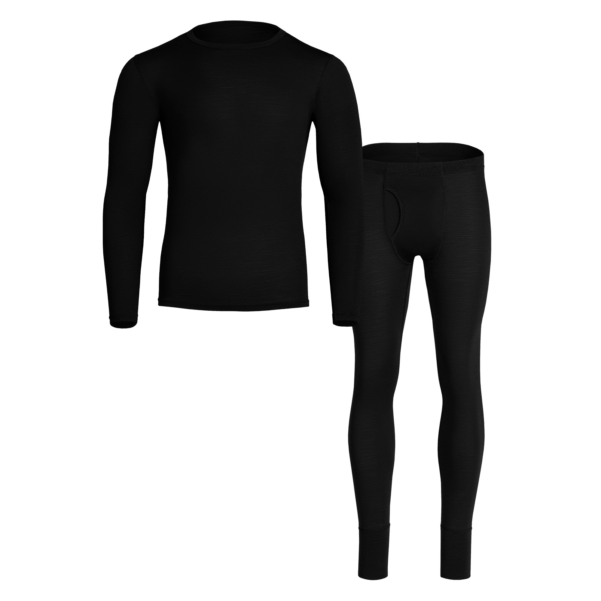 Men's 160 Long Sleeve & Bottom 2-Piece Black