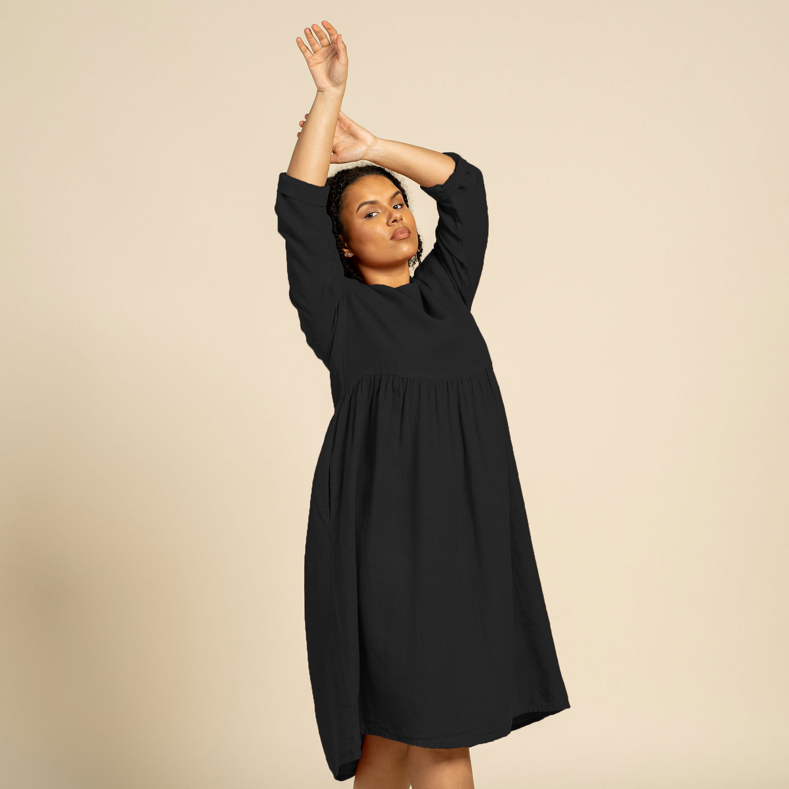 Smock Dress Lucy Pure Black