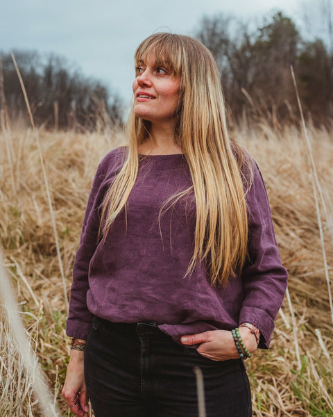 Linen Blouse Nora Shadow Purple