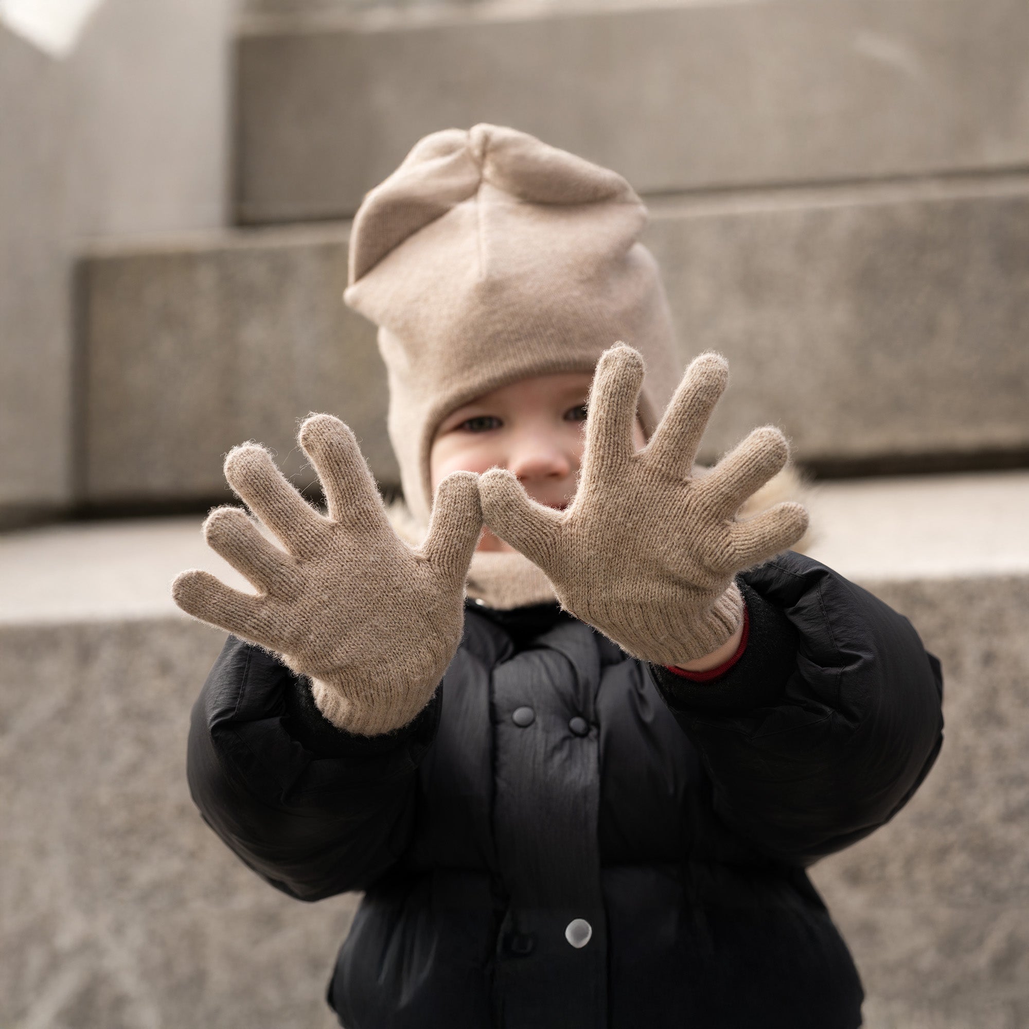 Merino Finger Gloves for Kids Toddlers menique