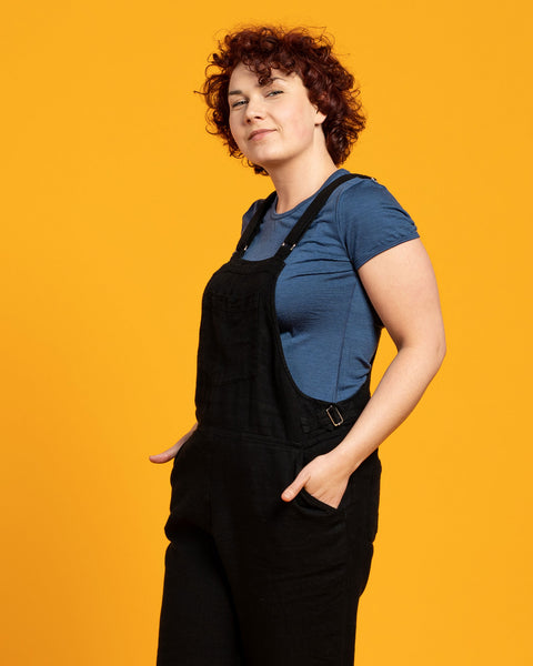 Linen Pinafore Jumpsuit Nicci Pure Black