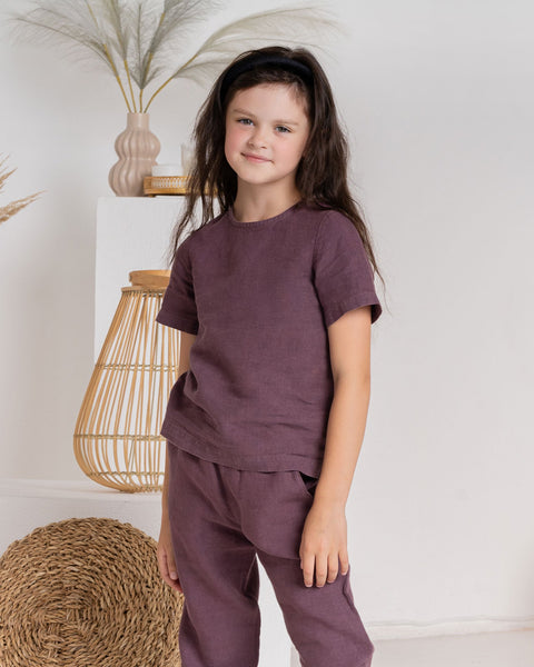Kids&#39; Linen T-Shirt Top Emma