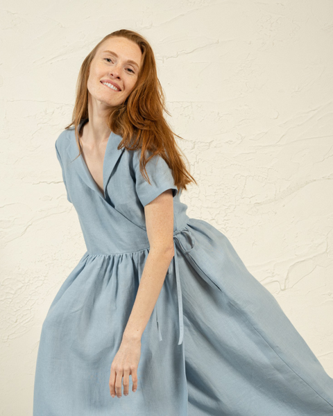 Collar Dress Phoebe in cloudy blue