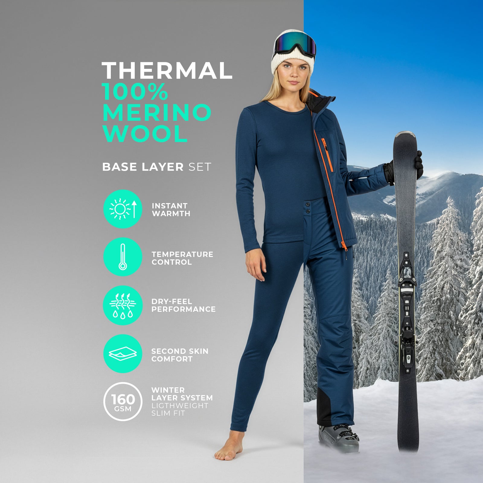 Women's 160 Long Sleeve & Bottoms 2-Piece Denim