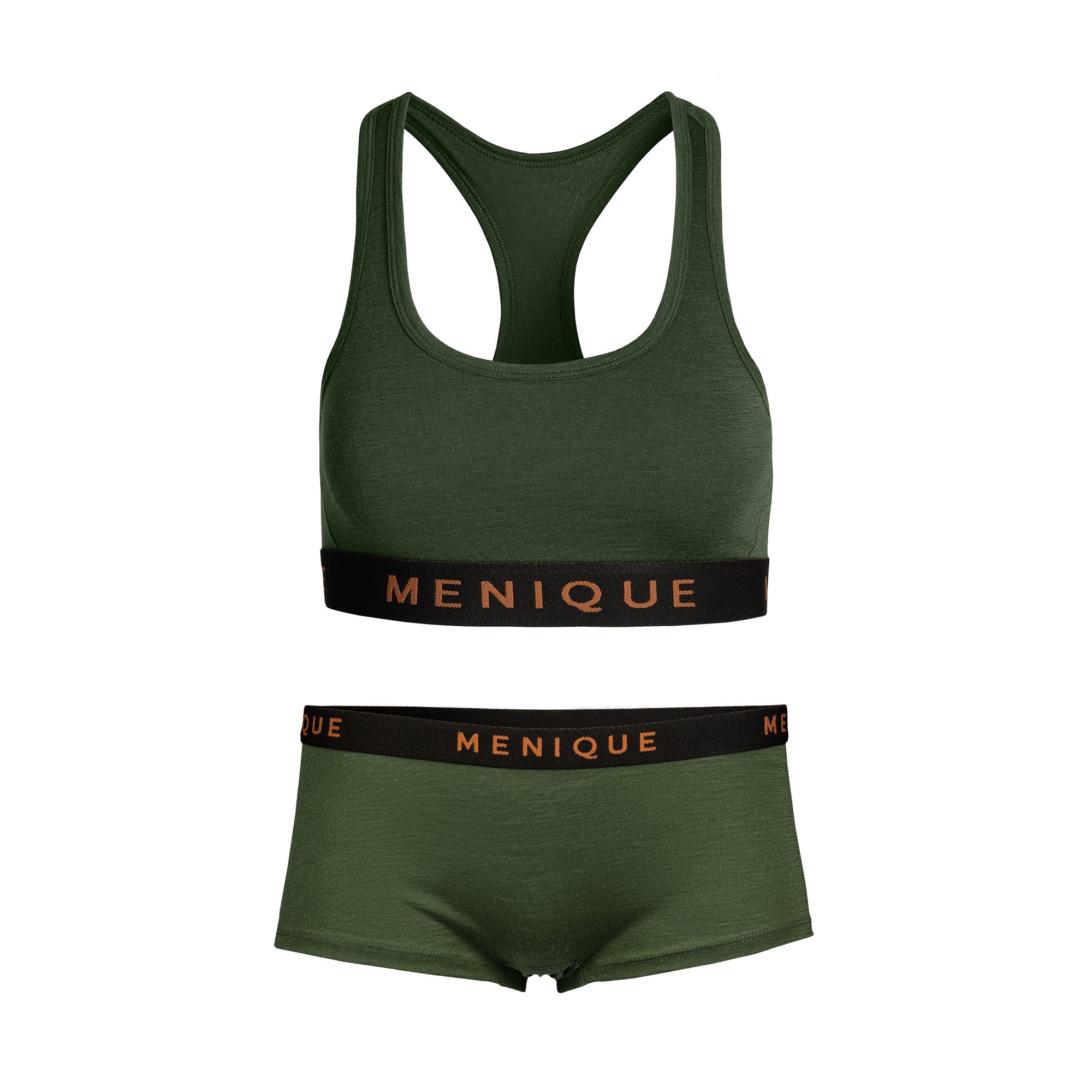 Women s Underwear Set of Sport Bra Boxer Briefs menique