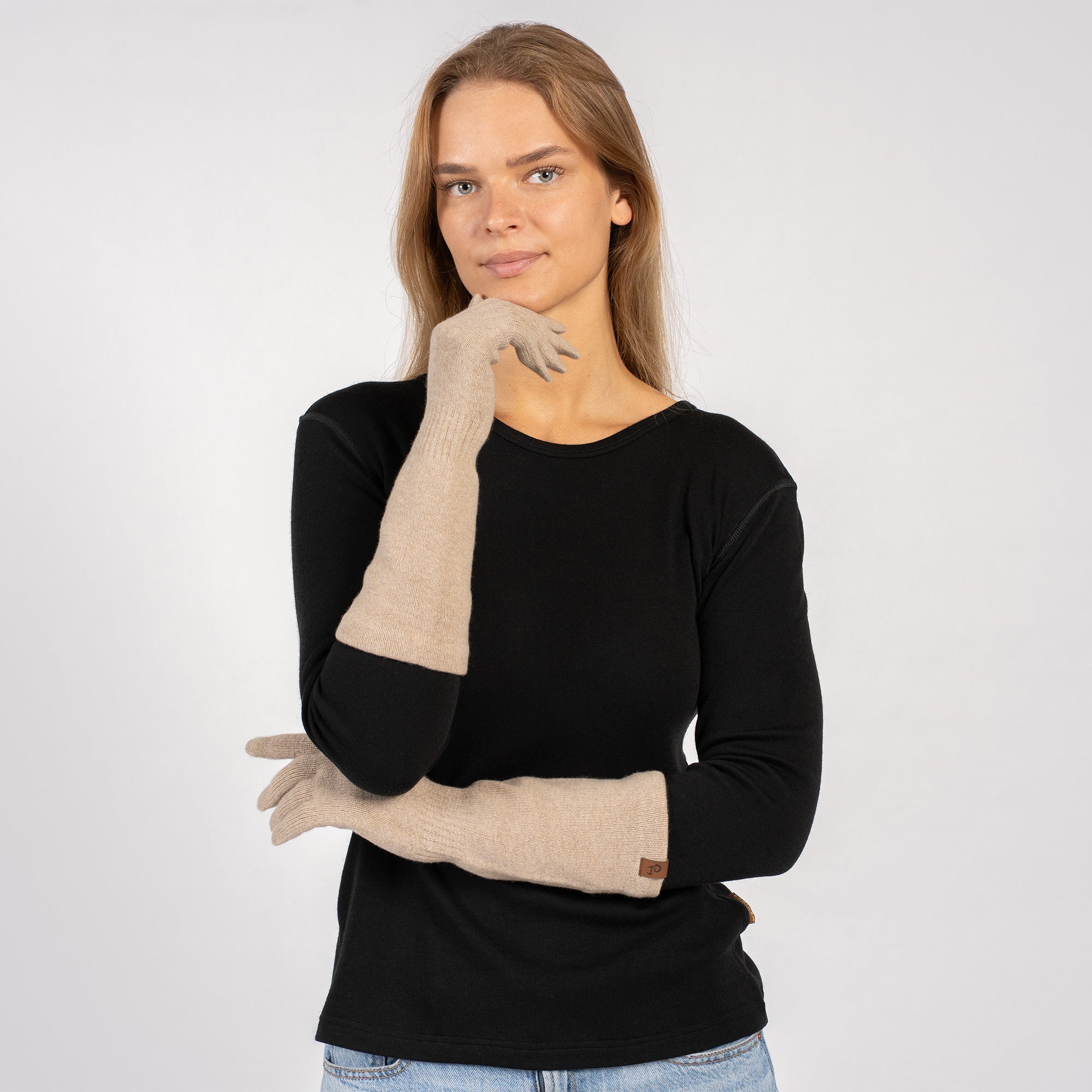 Women's Knit Long Gloves Merino & Cashmere