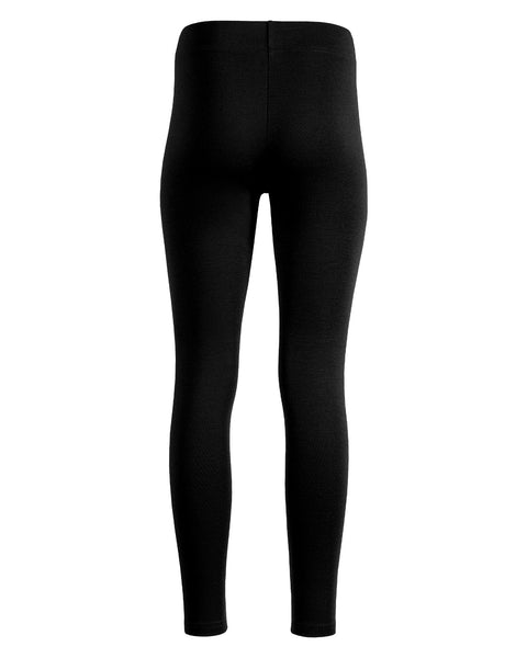 the menique 250gsm women&#39;s leggings in black color, back view.