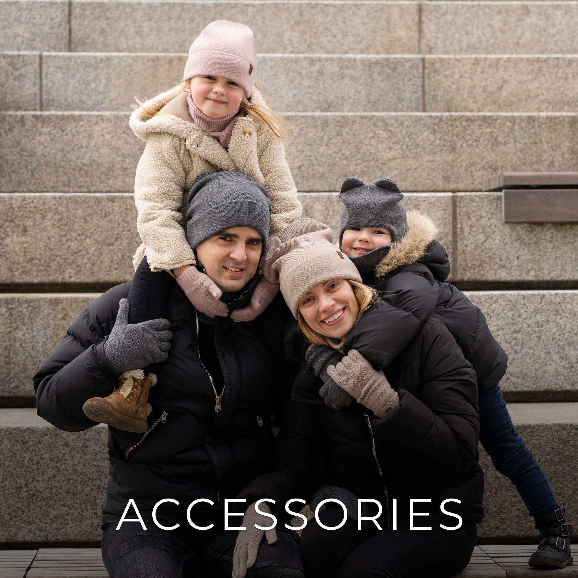 Merino wool accessories for whole family