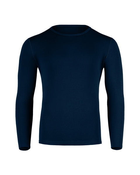 Men&#39;s Merino 250 Long Sleeve Crew Dark Blue Front